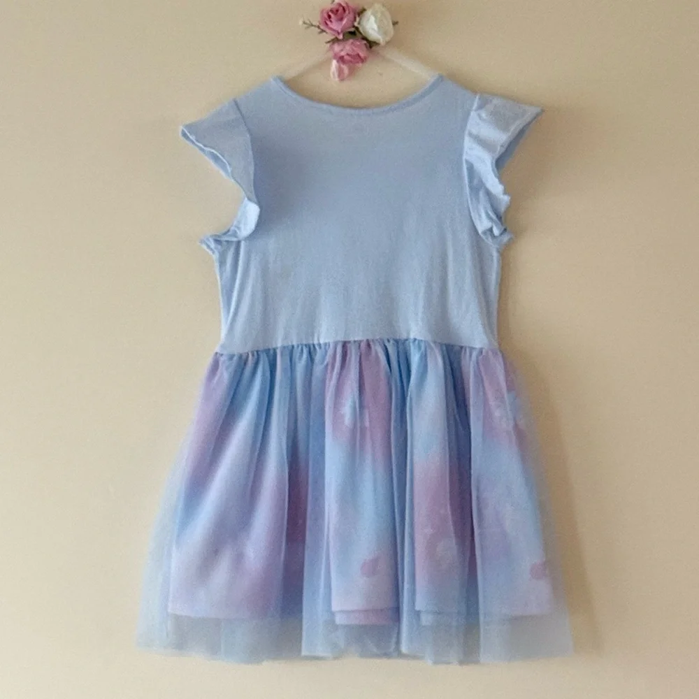 H&M Toddler Girls' Frozen Elsa Light Blue Tulle Dress, Size 3-4yrs